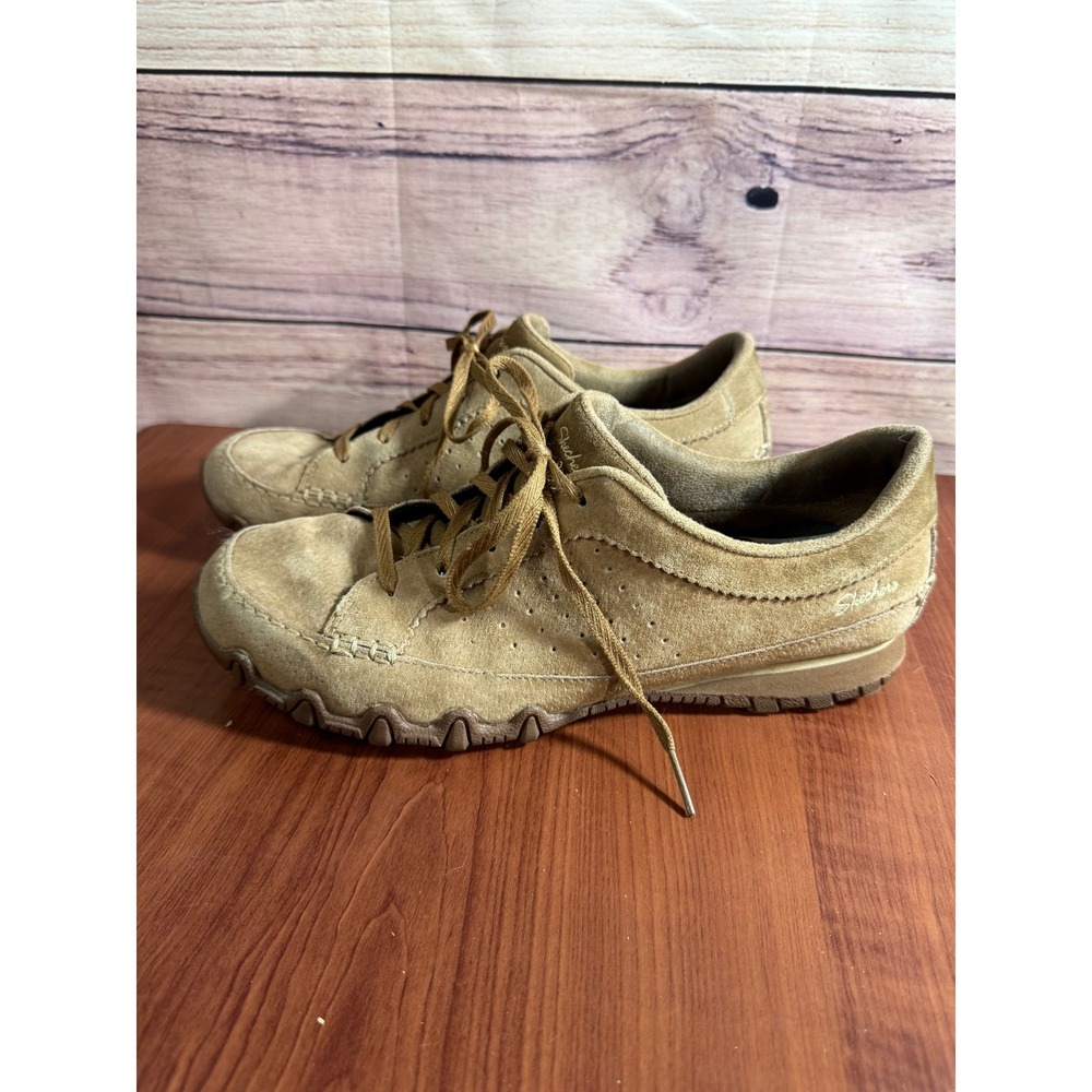Skechers Bikers Dream Come True Tan Suede Lace Up Sneakers Womens 10
